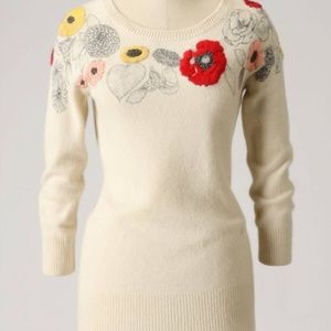 Anthropologie Sleeping In Snow Sketchbook Sweater